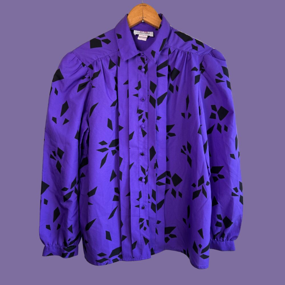Vintage 80s E.B. by Eccobay Geometric Print Blouse